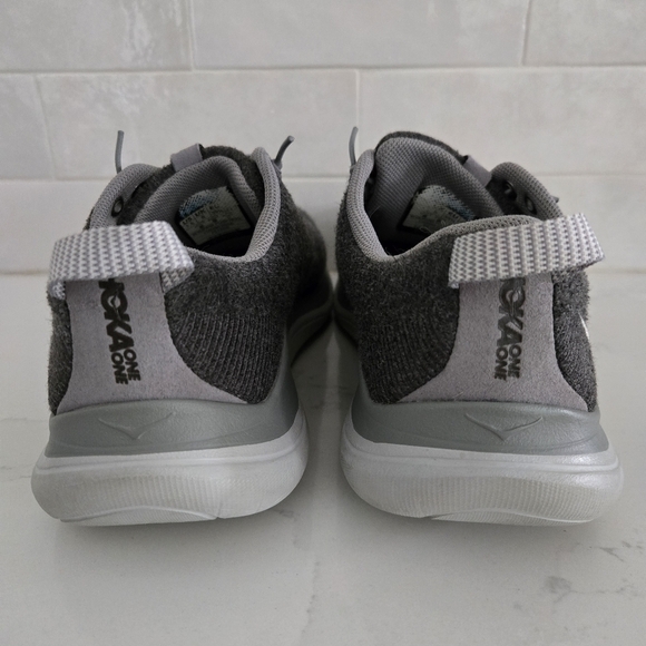 Hoka Hupana Flow Wool Athletic Casual Sneakers Walking Shoes Gray Speed Laces - Picture 6 of 7